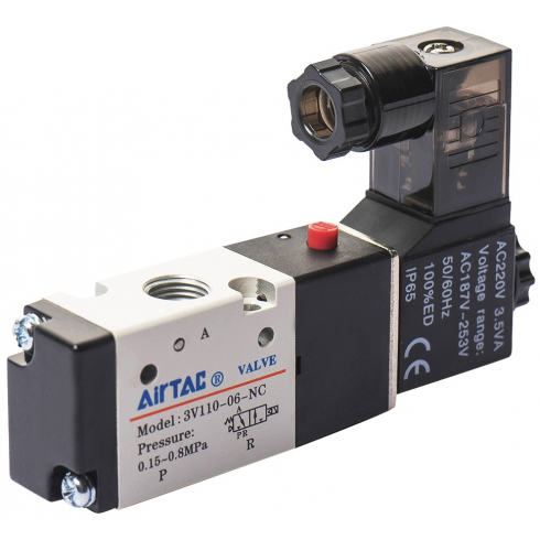 Распределитель с электромагнитным управлением AirTAC 3V110-06